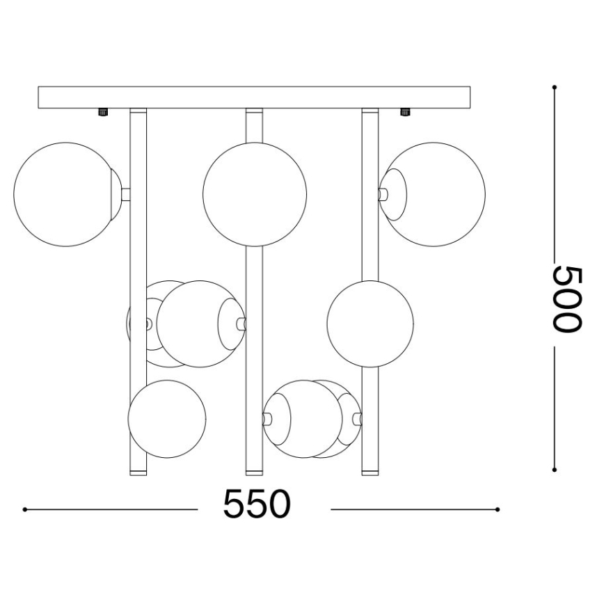 Ideal Lux - LED Żyrandol PERLAGE 9xG9/3W/230V śr. 55 cm złoty/biały