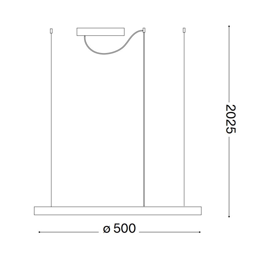 Ideal Lux - LED Żyrandol ściemnialny na lince ORACLE SLIM LED/28W/230V 4000K śr. 50 cm CRI 90 biały