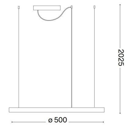 Ideal Lux - LED Żyrandol ściemnialny na lince ORACLE SLIM LED/28W/230V 4000K śr. 50 cm CRI 90 biały