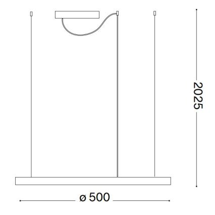 Ideal Lux - LED Żyrandol ściemnialny na lince ORACLE SLIM LED/28W/230V 4000K śr. 50 cm CRI 90 czarny