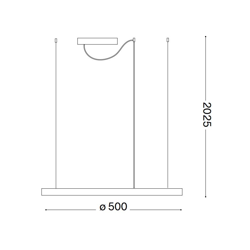 Ideal Lux - LED Żyrandol ściemnialny na lince ORACLE SLIM LED/28W/230V 4000K śr. 50 cm CRI 90 czarny