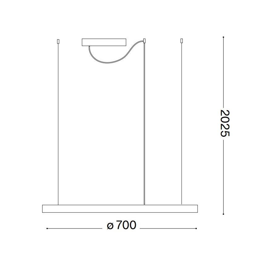 Ideal Lux - LED Żyrandol ściemnialny na lince ORACLE SLIM LED/40W/230V 4000K śr. 70 cm CRI 90 czarny