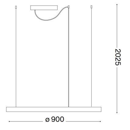 Ideal Lux - LED Żyrandol ściemnialny na lince ORACLE SLIM LED/42W/230V 4000K śr. 90 cm CRI 90 czarny