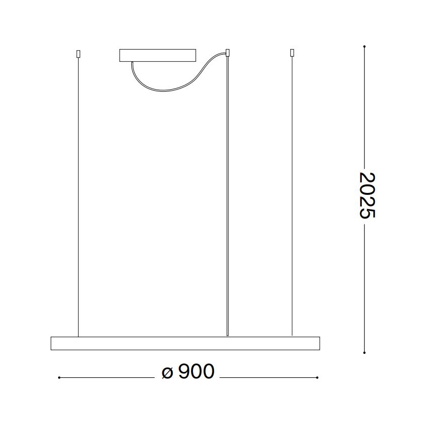 Ideal Lux - LED Żyrandol ściemnialny na lince ORACLE SLIM LED/42W/230V 4000K śr. 90 cm CRI 90 czarny