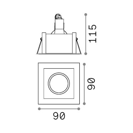 Ideal Lux - Oprawa do podwieszanego sufitu FUNKY 1xGU10/50W/230V 9x9 cm błyszczący chrom