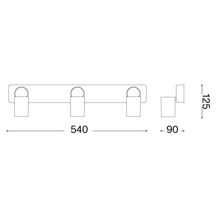 Ideal Lux - Oprawa punktowa LED RUDY 3xGU10/7W/230V CRI 90 czarna