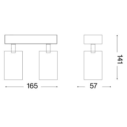 Ideal Lux - Oprawa ścienna punktowa LED DYNAMITE 2xGU10/7W/230V CRI 90 czarna