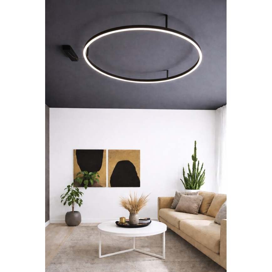 Ideal Lux - Oprawa sufitowa LED ORACLE SLIM LED/29W/230V 2700K CRI 90 Ø 50 cm czarna