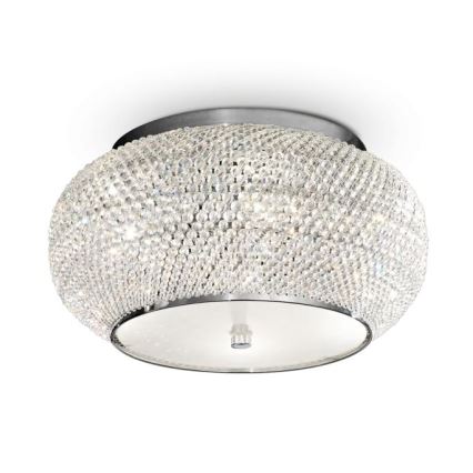 Ideal Lux - Plafon kryształowy PASHA 6xE14/40W/230V śr. 40 cm chrom błyszczący