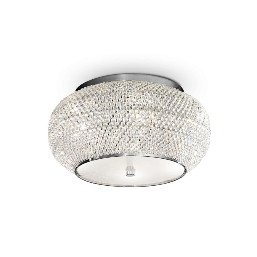 Ideal Lux - Plafon kryształowy PASHA 6xE14/40W/230V śr. 40 cm chrom błyszczący