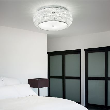Ideal Lux - Plafon kryształowy PASHA 6xE14/40W/230V śr. 40 cm chrom błyszczący