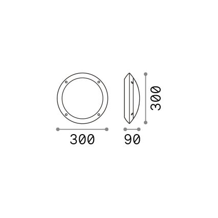 Ideal Lux - Plafon zewnętrzny 1xE27/23W/230V biały