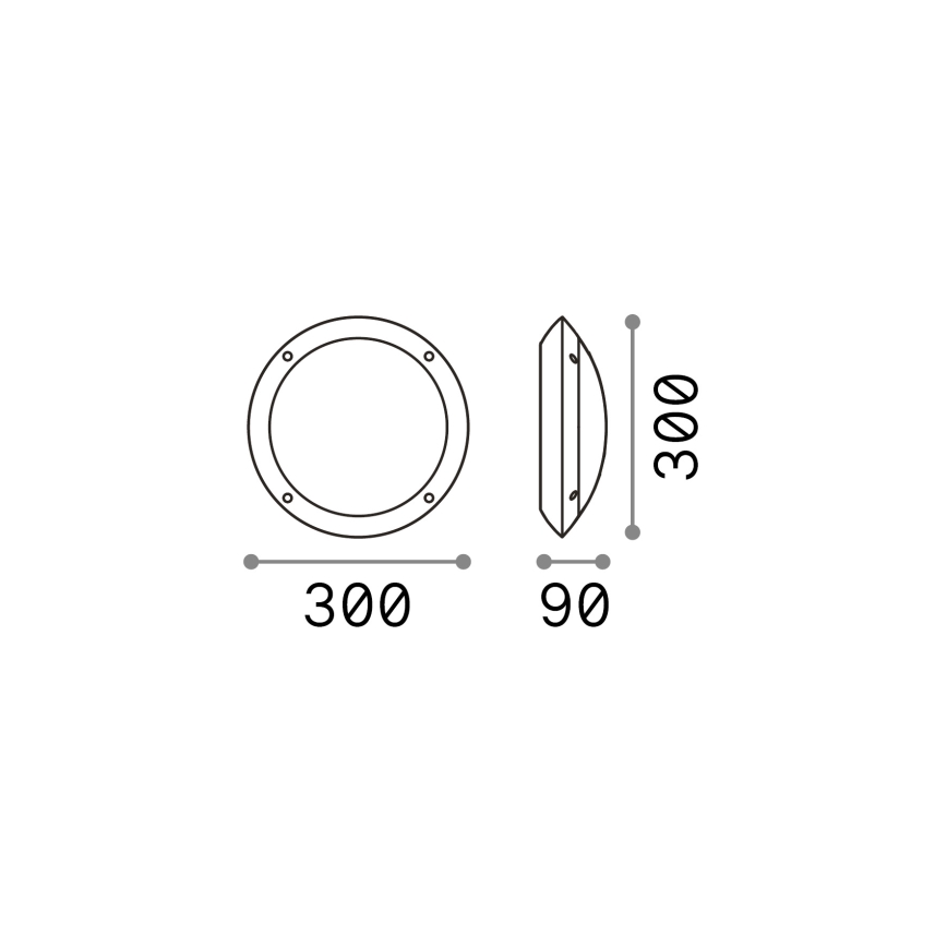 Ideal Lux - Plafon zewnętrzny 1xE27/23W/230V biały