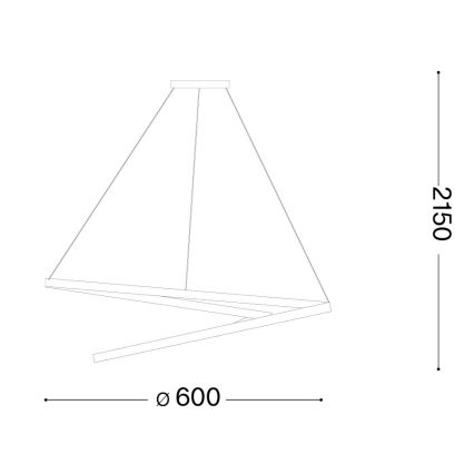 Ideal Lux - LED ściemnialna lampa wisząca na lince OZ LED/48W/230V średnica 60 cm CRI 90 czarna