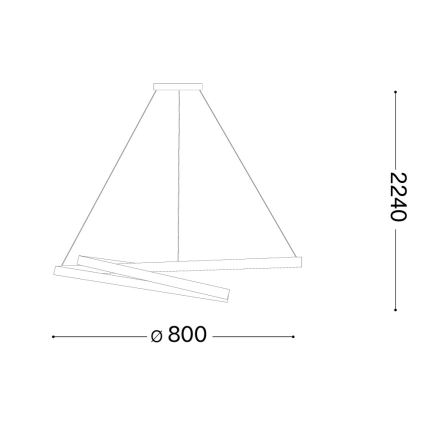Ideal Lux - LED ściemnialny żyrandol na lince OZ LED/55W/230V śr. 80 cm CRI 90 złoty