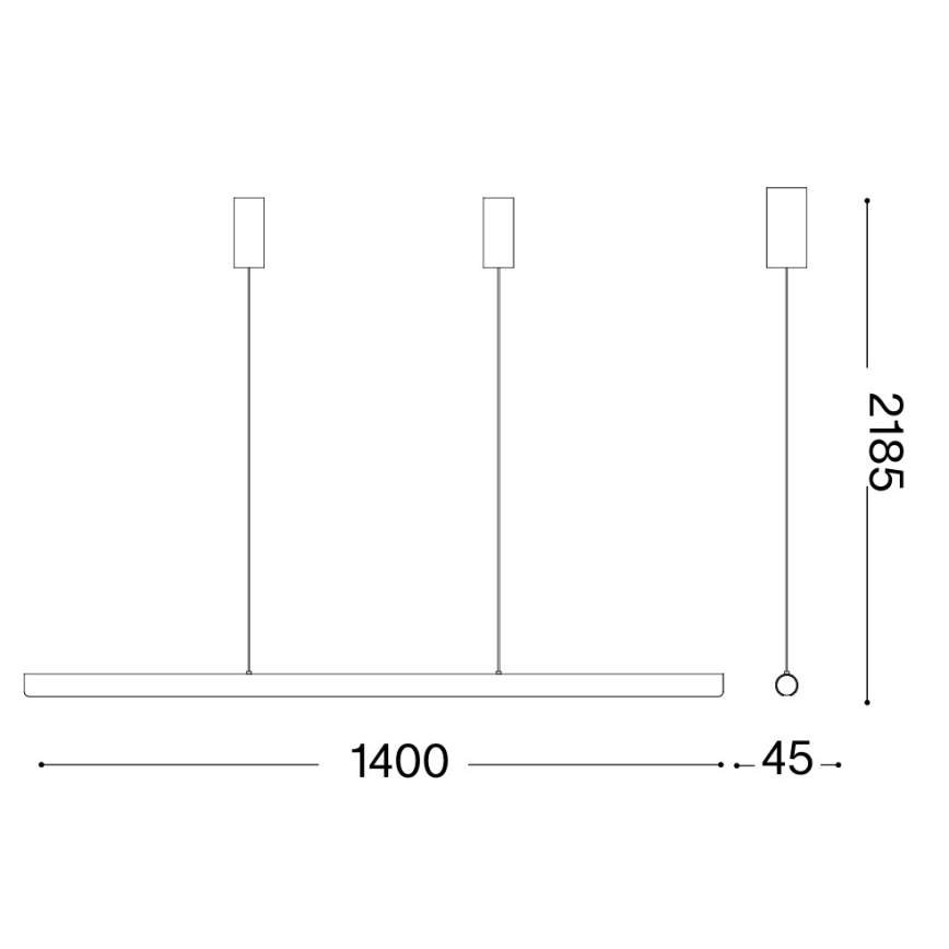 Ideal Lux - LED ściemnialny żyrandol na lince DORICA LED/35W/230V CRI 90 140 cm pomarańczowy