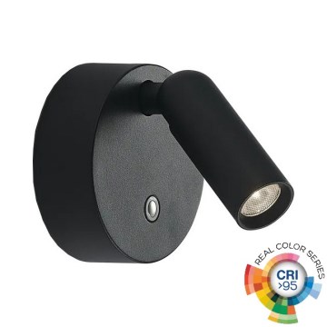 Ideal Lux - ściemnialny ładowalny dotykowy kinkiet ścienny punktowy LED BEAN LED/3W/5V 2200 mAh CRI 95 czarny