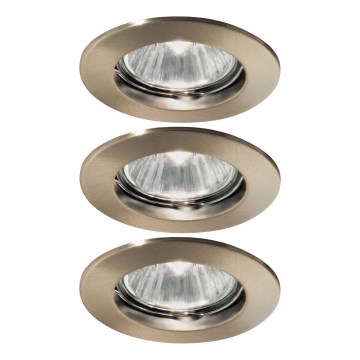 Ideal Lux - ZESTAW 3x oprawa wpuszczana JAZZ 1xGU10/50W/230V śr. 7,7 cm brązowa