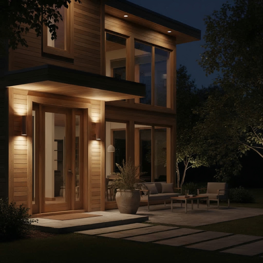 Ideal Lux - Zewnętrzny kinkiet GUN 1xE27/60W/230V 31 cm IP54 brązowy