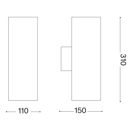 Ideal Lux - Zewnętrzny kinkiet GUN 1xE27/60W/230V 31 cm IP54 brązowy
