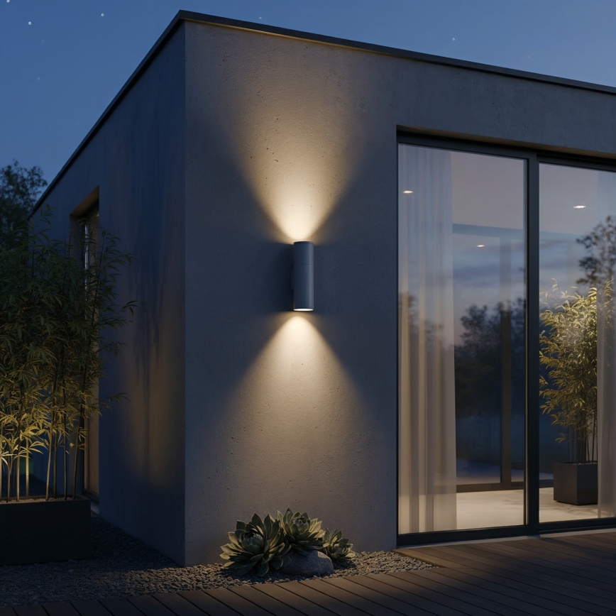 Ideal Lux - Zewnętrzny kinkiet GUN 1xGU10/35W/230V 21 cm IP44 szary