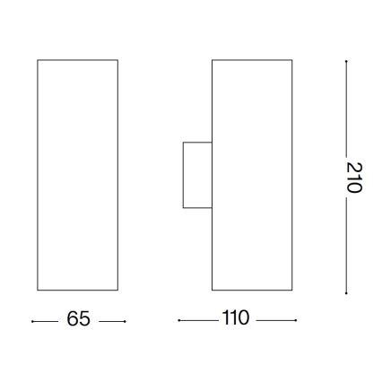 Ideal Lux - Zewnętrzny kinkiet GUN 1xGU10/35W/230V 21 cm IP44 szary