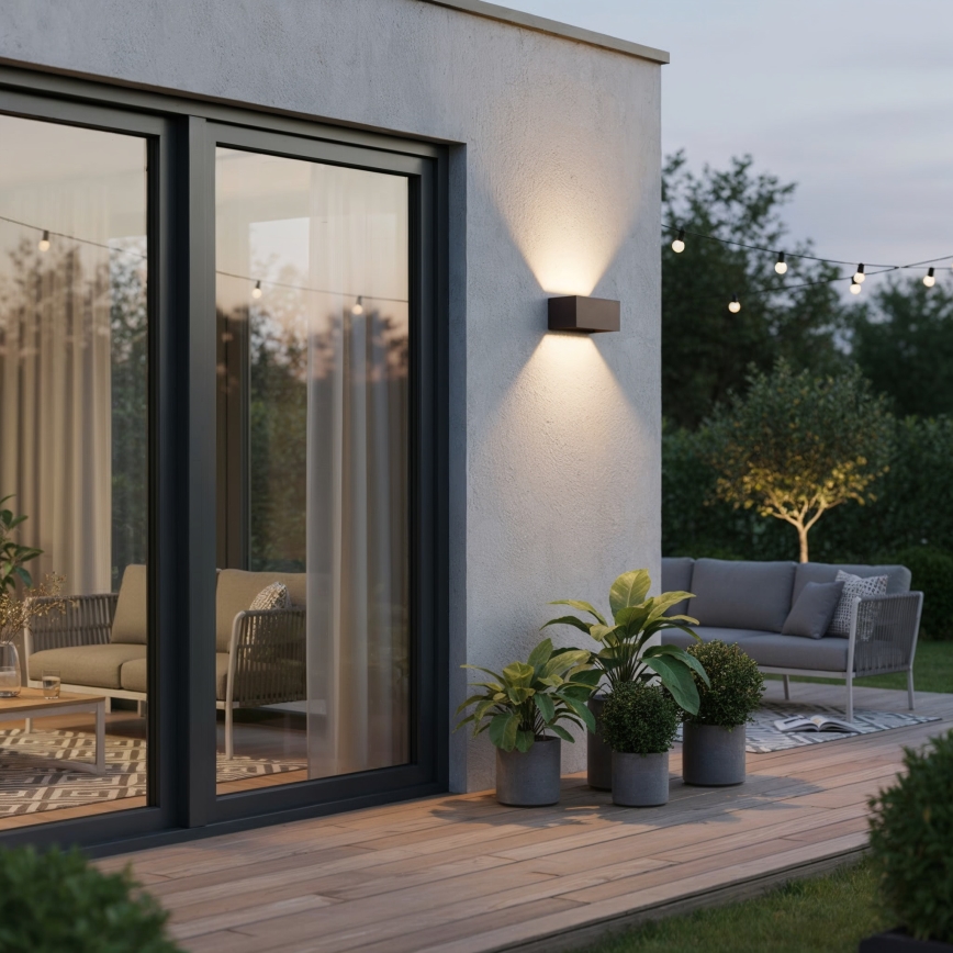 Ideal Lux - Zewnętrzny kinkiet LED ATOM 25W/230V CRI 90 IP54, brązowy