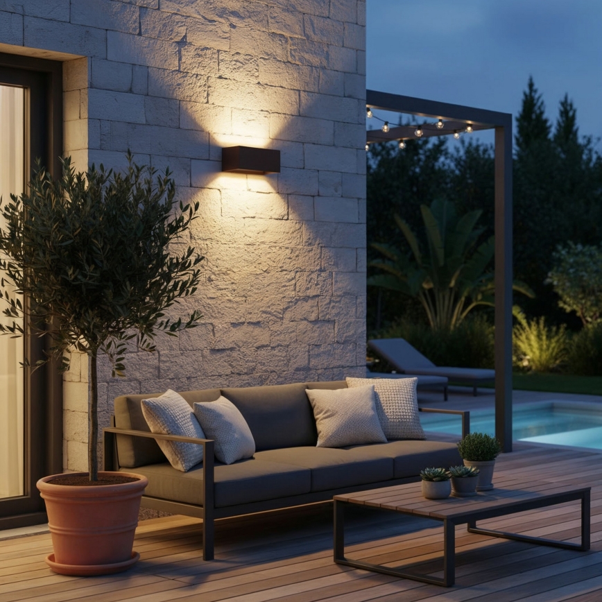 Ideal Lux - Zewnętrzny kinkiet LED ATOM 25W/230V CRI 90 IP54, brązowy