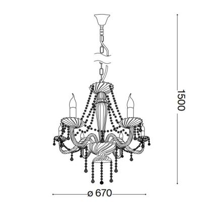 Ideal Lux - Żyrandol kryształowy na łańcuchu AMADEUS 6xE14/40W/230V śr. 67 cm przezroczysty