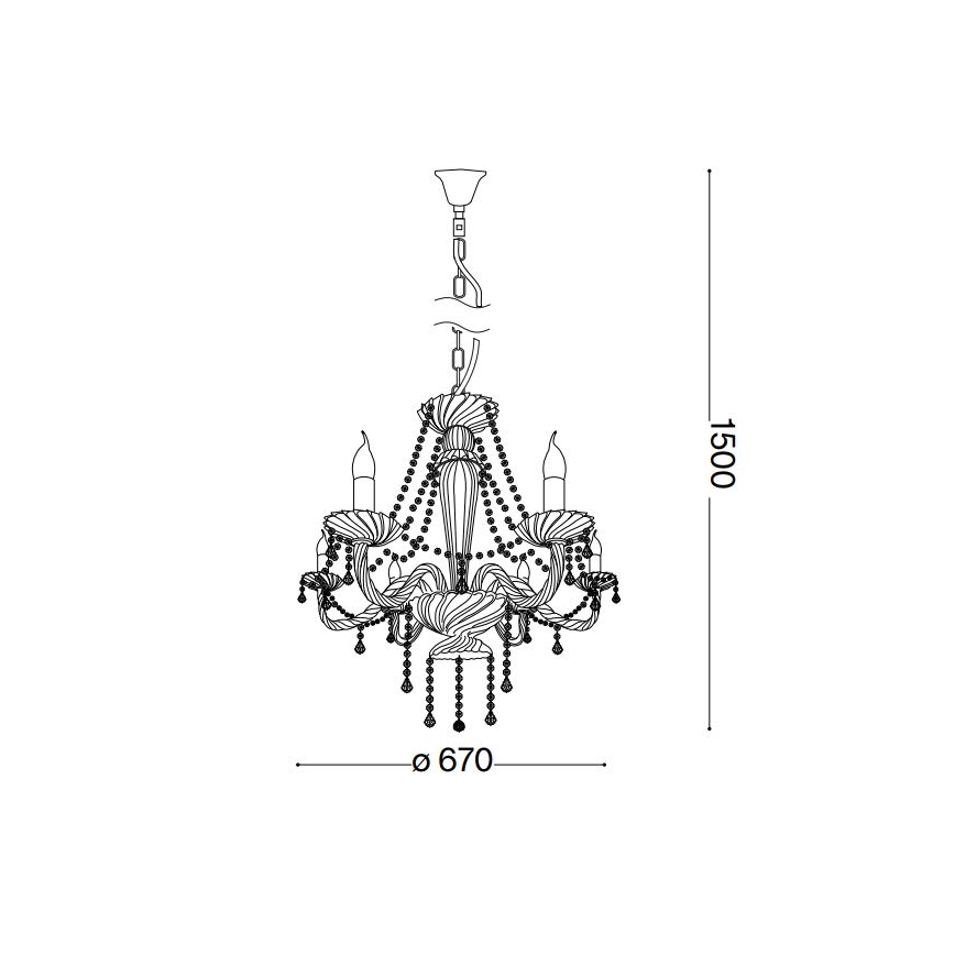 Ideal Lux - Żyrandol kryształowy na łańcuchu AMADEUS 6xE14/40W/230V śr. 67 cm przezroczysty
