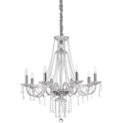 Ideal Lux - Żyrandol kryształowy na łańcuchu AMADEUS 8xE14/40W/230V śr. 80 cm przezroczysty