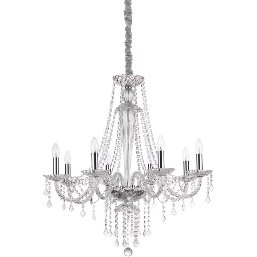 Ideal Lux - Żyrandol kryształowy na łańcuchu AMADEUS 8xE14/40W/230V śr. 80 cm przezroczysty