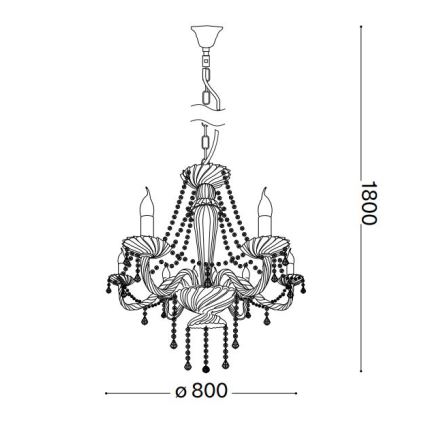 Ideal Lux - Żyrandol kryształowy na łańcuchu AMADEUS 8xE14/40W/230V śr. 80 cm przezroczysty