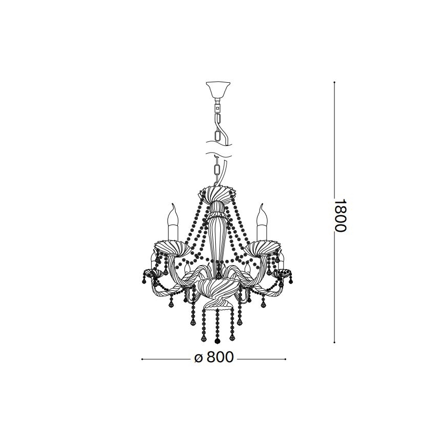 Ideal Lux - Żyrandol kryształowy na łańcuchu AMADEUS 8xE14/40W/230V śr. 80 cm przezroczysty
