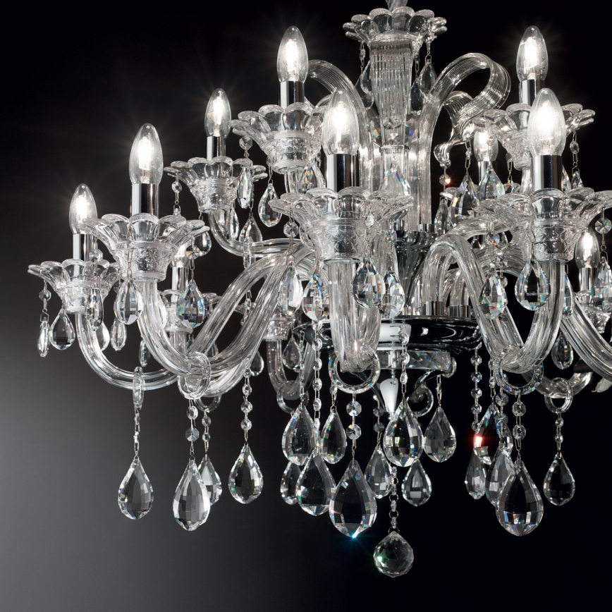 Ideal Lux - Żyrandol kryształowy na łańcuchu COLOSSAL 15xE14/40W/230V śr. 95 cm przezroczysty/chrom błyszczący