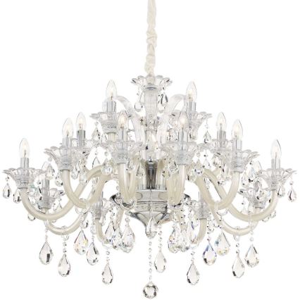 Ideal Lux - Żyrandol kryształowy na łańcuchu COLOSSAL 15xE14/40W/230V śr. 95 cm kremowy/chrom błyszczący