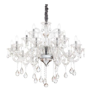 Ideal Lux - Żyrandol kryształowy na łańcuchu COLOSSAL 15xE14/40W/230V śr. 95 cm przezroczysty/chrom błyszczący