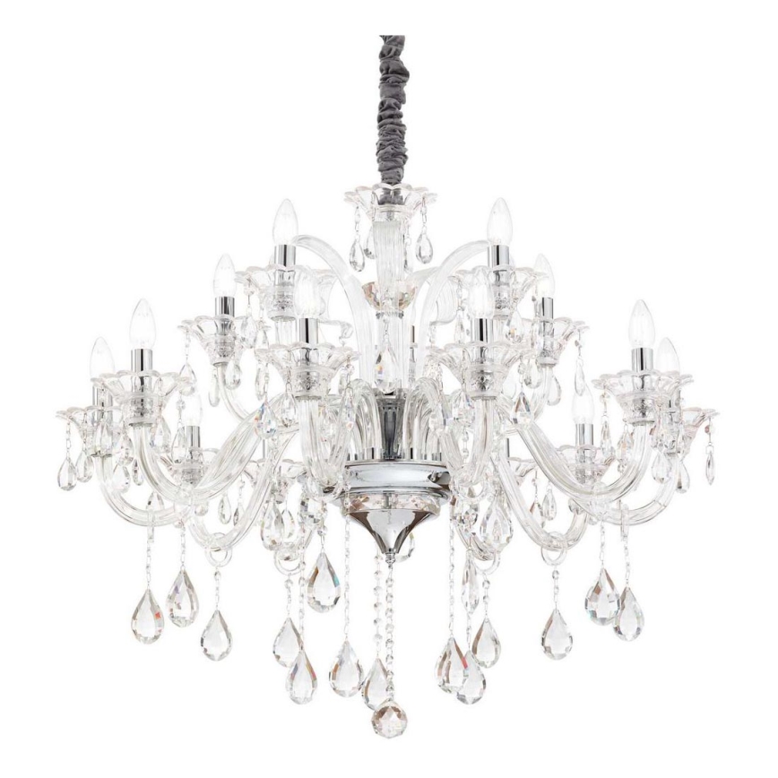 Ideal Lux - Żyrandol kryształowy na łańcuchu COLOSSAL 15xE14/40W/230V śr. 95 cm przezroczysty/chrom błyszczący