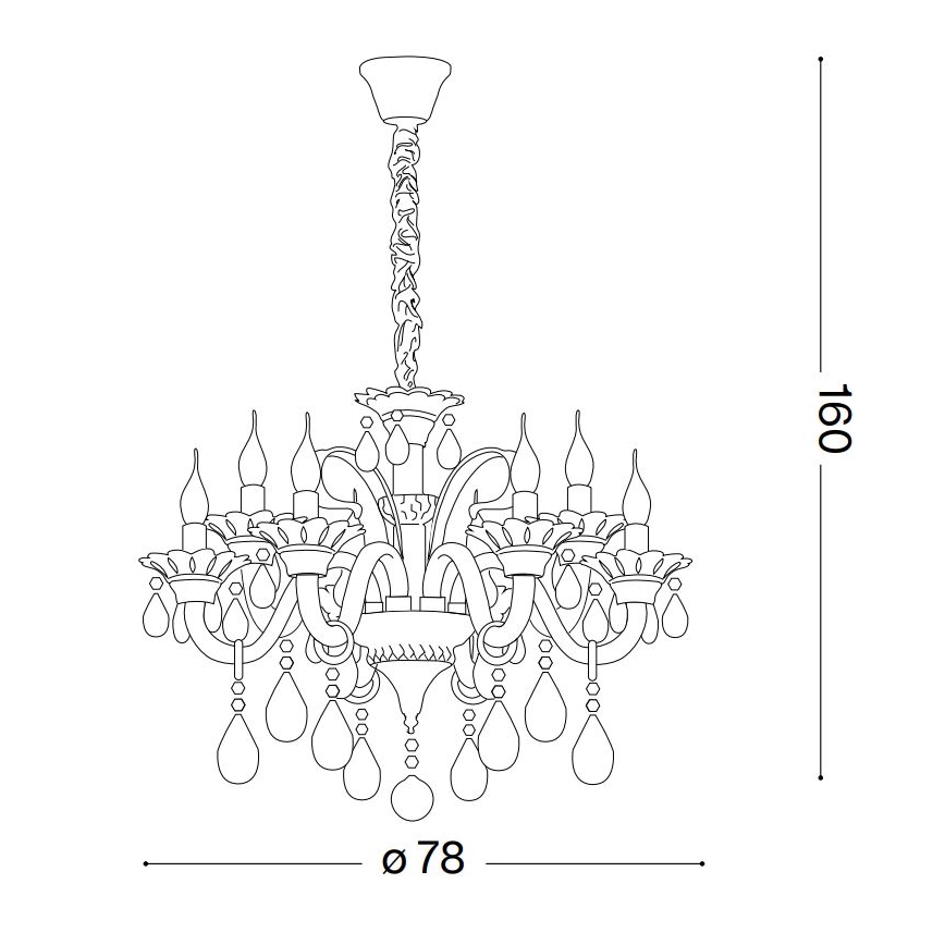 Ideal Lux - Żyrandol kryształowy na łańcuchu COLOSSAL 8xE14/40W/230V śr. 78 cm chrom błyszczący