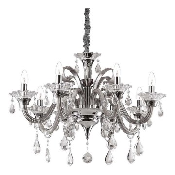 Ideal Lux - Żyrandol kryształowy na łańcuchu COLOSSAL 8xE14/40W/230V śr. 78 cm szary/chrom błyszczący