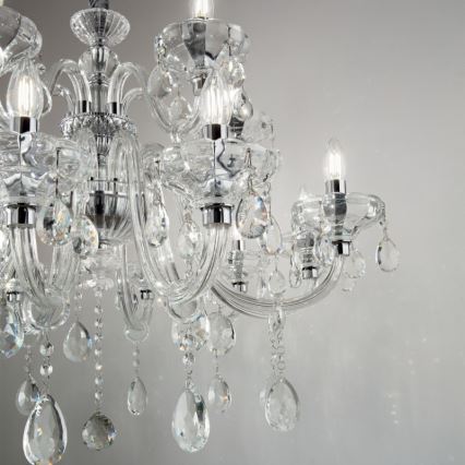 Ideal Lux - Żyrandol kryształowy na łańcuchu CONTINENTAL 12xE14/40W/230V śr. 86 cm przezroczysty