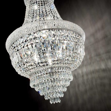 Ideal Lux - Żyrandol kryształowy na łańcuchu DUBAI 10xE14/28W/230V śr. 52 cm chrom błyszczący