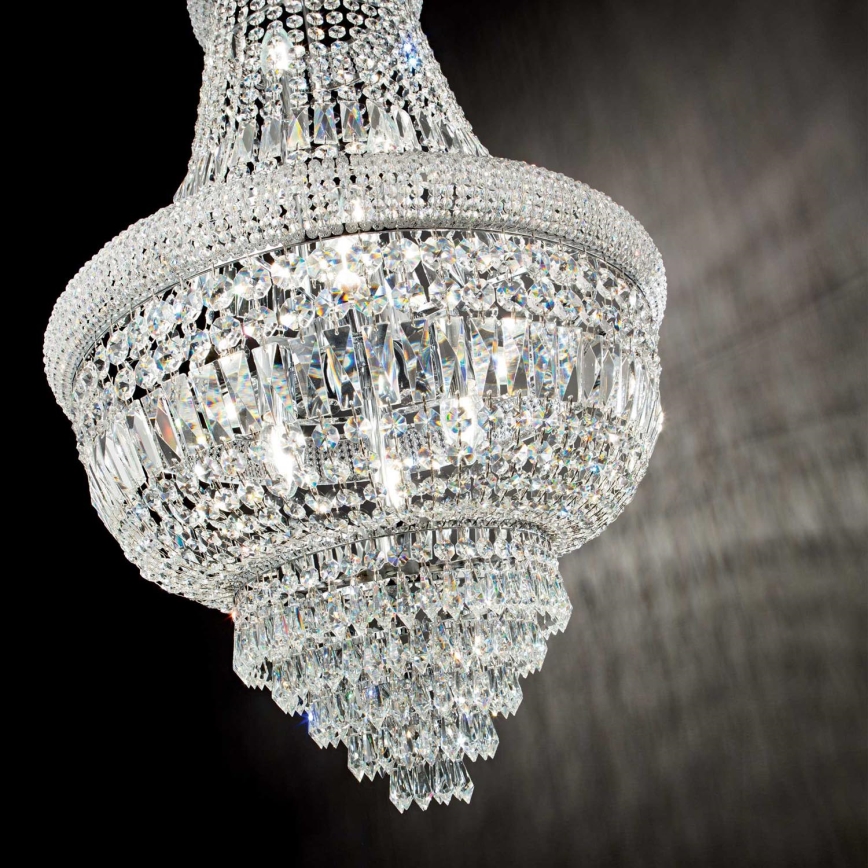 Ideal Lux - Żyrandol kryształowy na łańcuchu DUBAI 10xE14/28W/230V śr. 52 cm chrom błyszczący