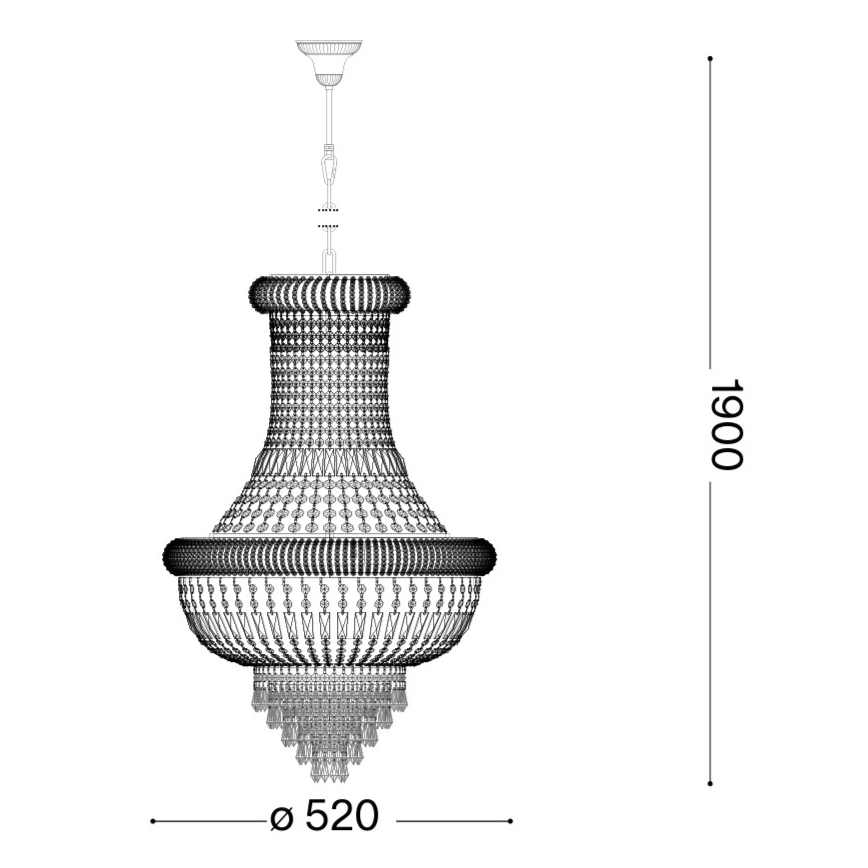 Ideal Lux - Żyrandol kryształowy na łańcuchu DUBAI 10xE14/28W/230V śr. 52 cm chrom błyszczący