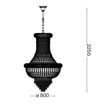 Ideal Lux - Żyrandol kryształowy na łańcuchu DUBAI 24xE14/28W/230V śr. 80 cm złoty
