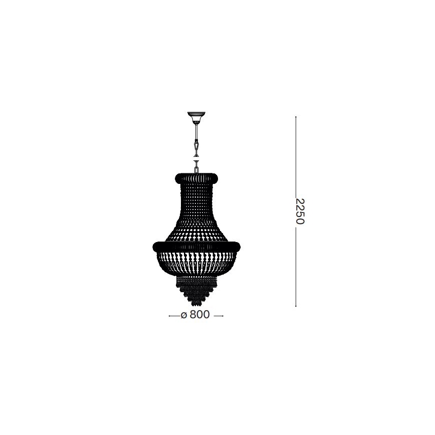 Ideal Lux - Żyrandol kryształowy na łańcuchu DUBAI 24xE14/28W/230V śr. 80 cm złoty