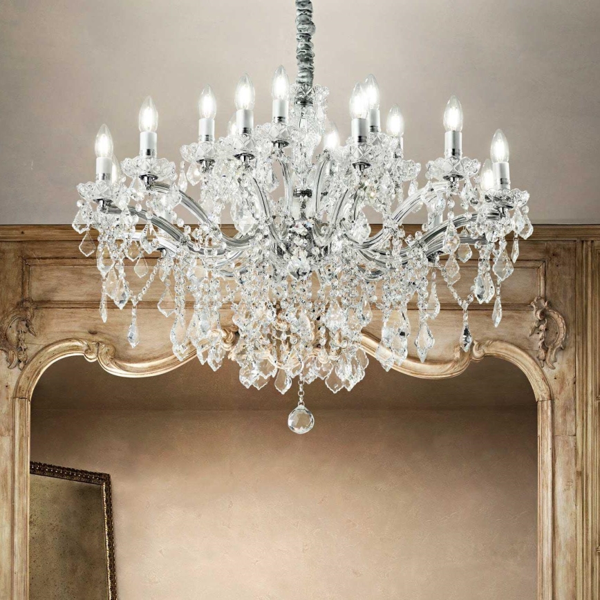 Ideal Lux - Żyrandol kryształowy na łańcuchu FLORIAN 18xE14/40W/230V śr. 86 cm przezroczysty