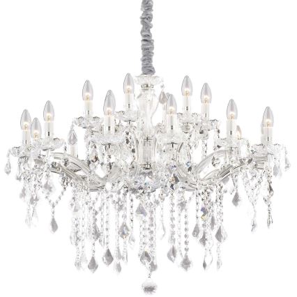 Ideal Lux - Żyrandol kryształowy na łańcuchu FLORIAN 18xE14/40W/230V śr. 86 cm przezroczysty