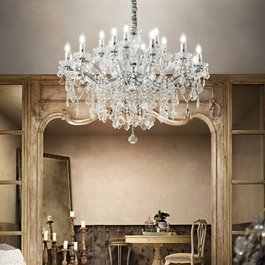 Ideal Lux - Żyrandol kryształowy na łańcuchu FLORIAN 18xE14/40W/230V śr. 86 cm przezroczysty