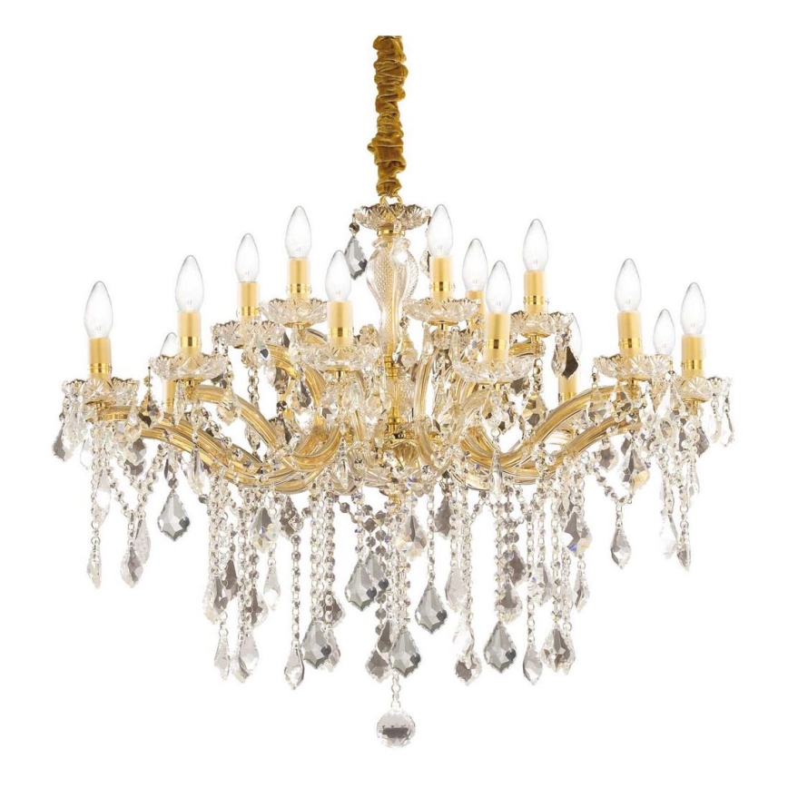 Ideal Lux - Żyrandol kryształowy na łańcuchu FLORIAN 18xE14/40W/230V śr. 86 cm złoty